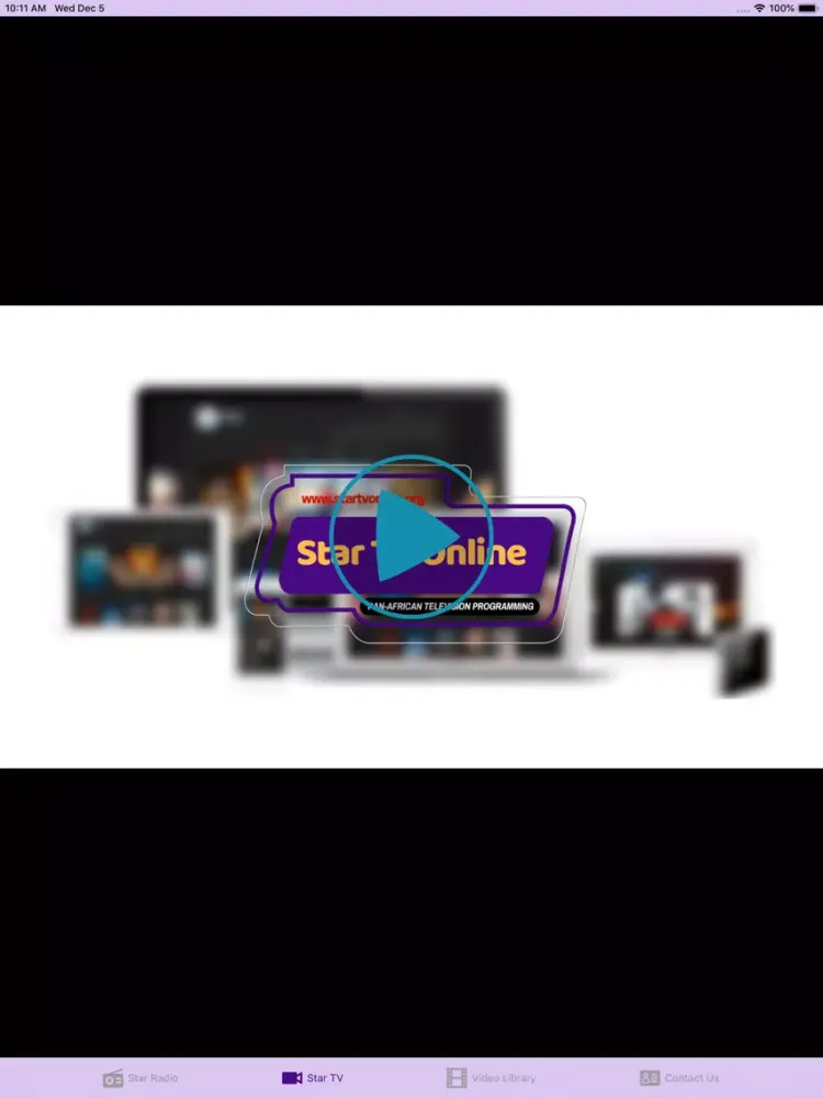 Ảnh chụp màn hình của MyStar Radio iPad 