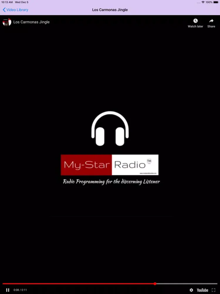 Ảnh chụp màn hình của MyStar Radio iPad 