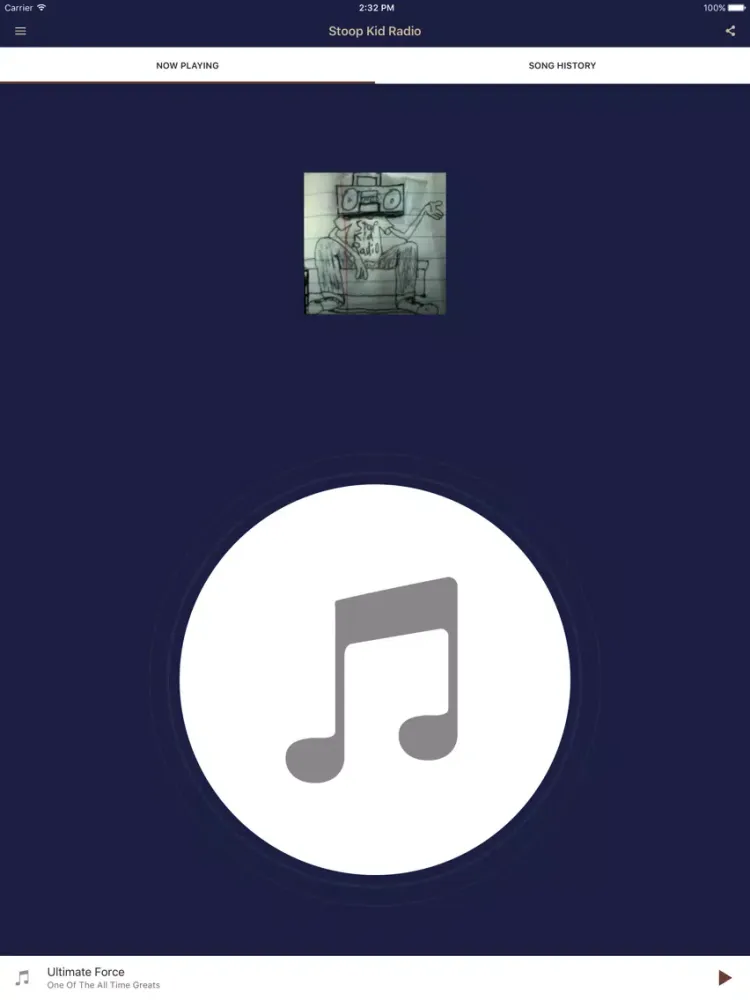 Tangkapan layar Stoop Kid Radio iPad 