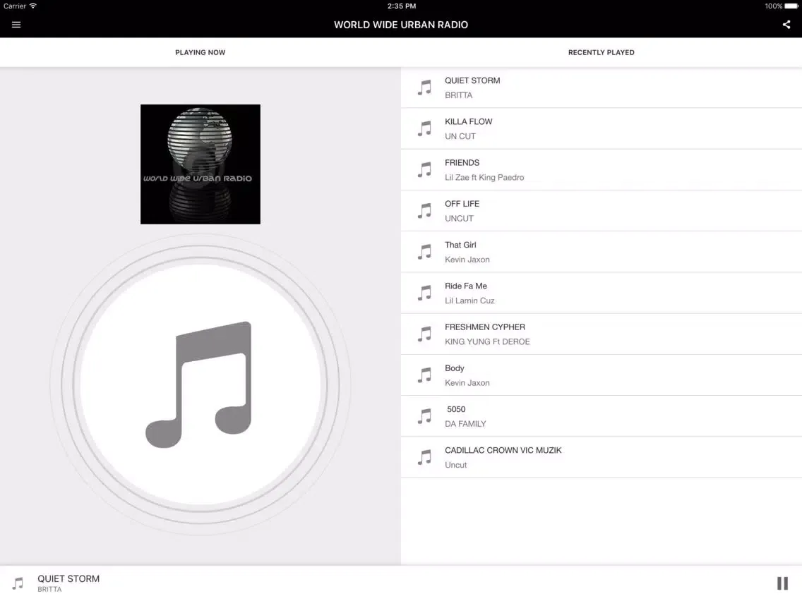 WORLD WIDE URBAN RADIO iPad 应用截图