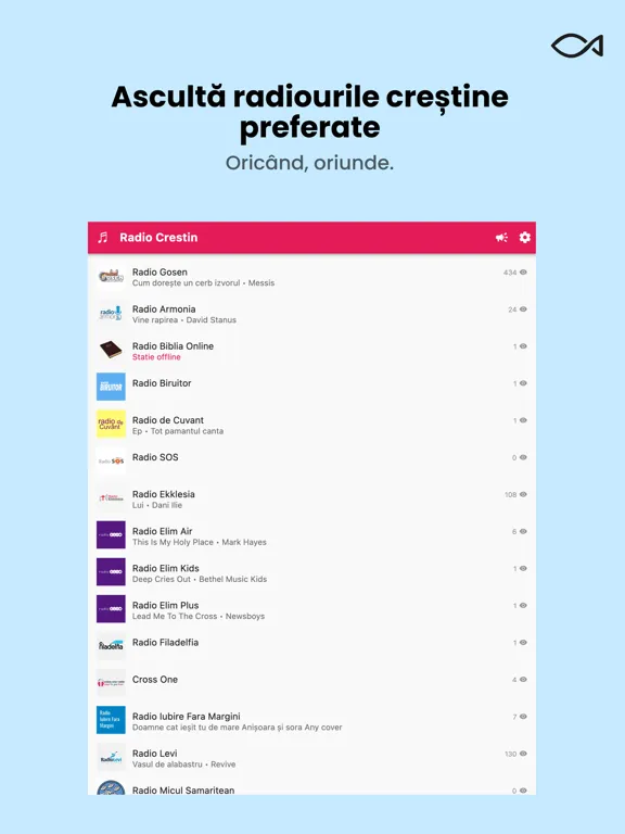 Radio Crestin iPad  स्क्रीनशॉट