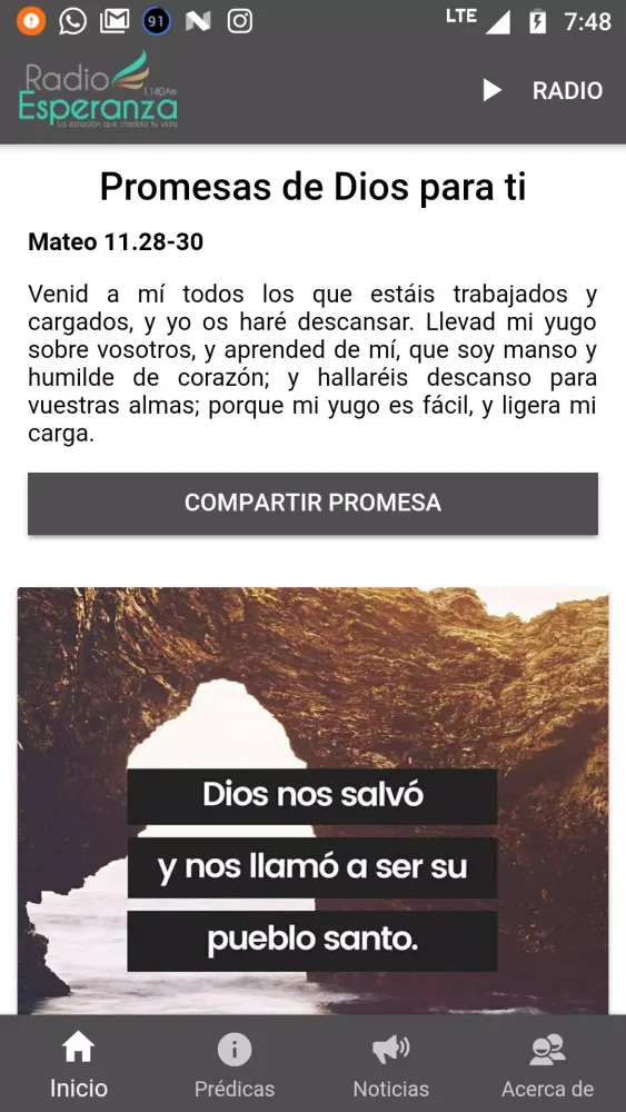 Captures d'écran de Radio Esperanza