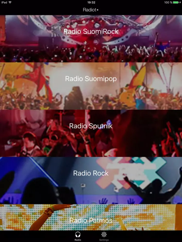 Ảnh chụp màn hình của Radiot⋆ iPad 