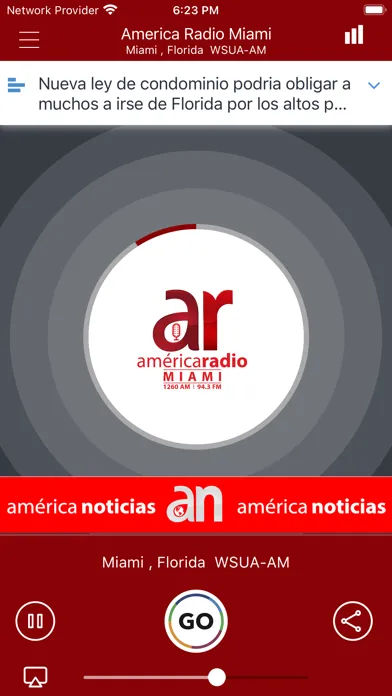 Tangkapan layar America Radio Miami