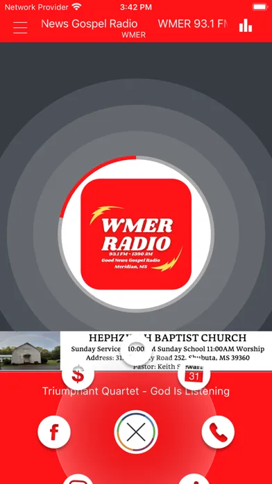 ภาพหน้าจอของ WMER 1390 AM 93.1 FM