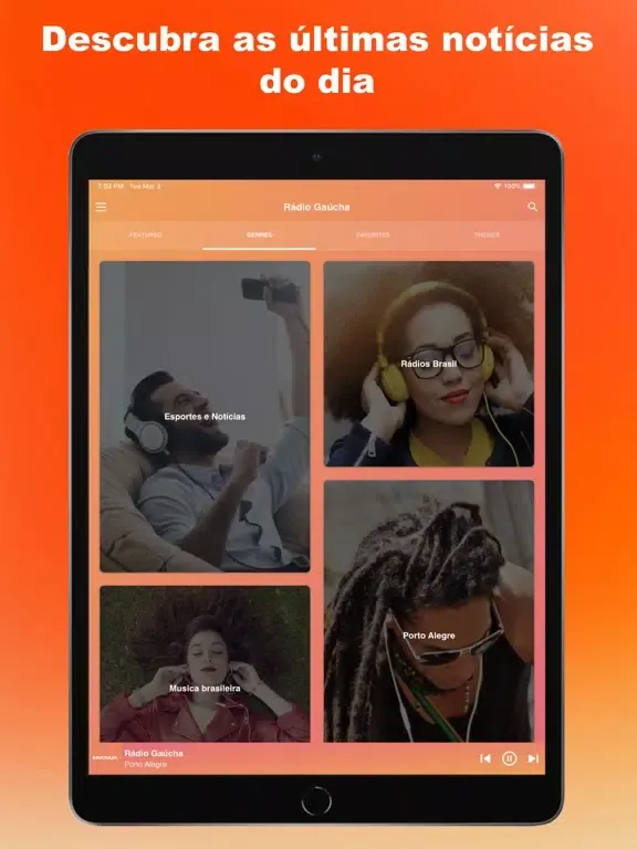 Ảnh chụp màn hình của Rádio Gaúcha ao vivo-FM Brasil iPad 