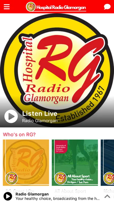 Tangkapan skrin Hospital Radio Glamorgan