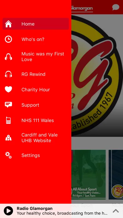 Tangkapan skrin Hospital Radio Glamorgan