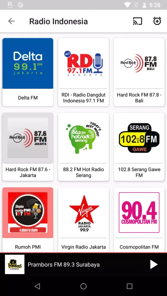 Tangkapan skrin Radio Indonesia
