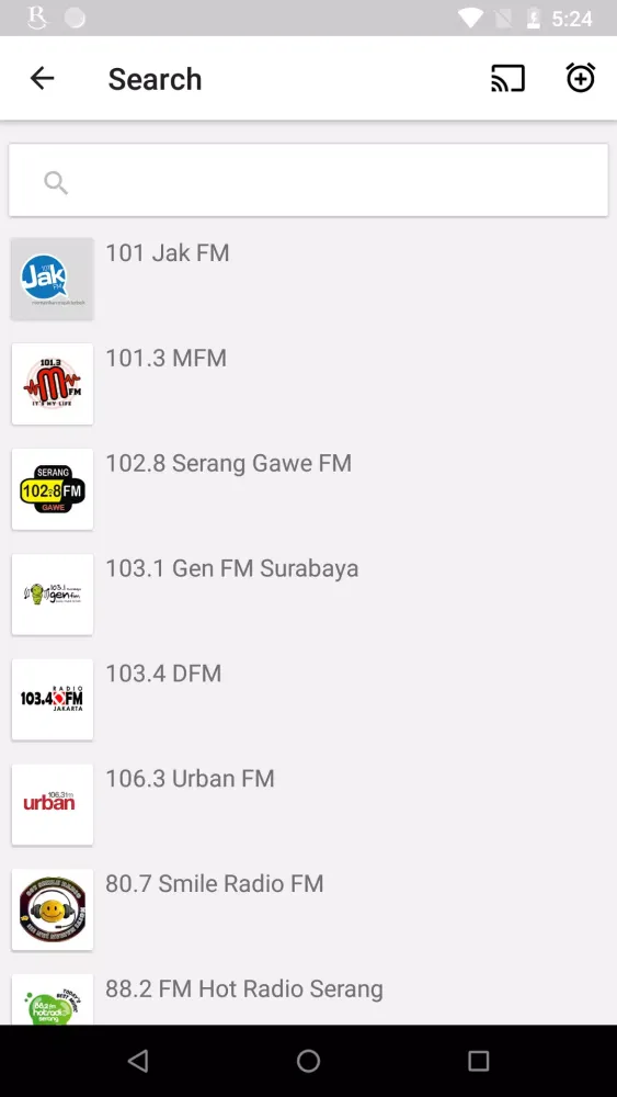 Tangkapan skrin Radio Indonesia