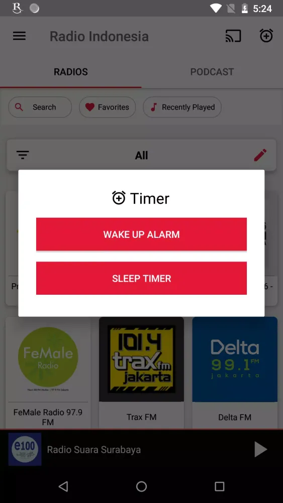 Tangkapan skrin Radio Indonesia