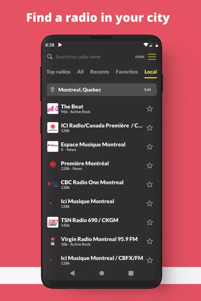 Capturas de pantalla de Radio Canada