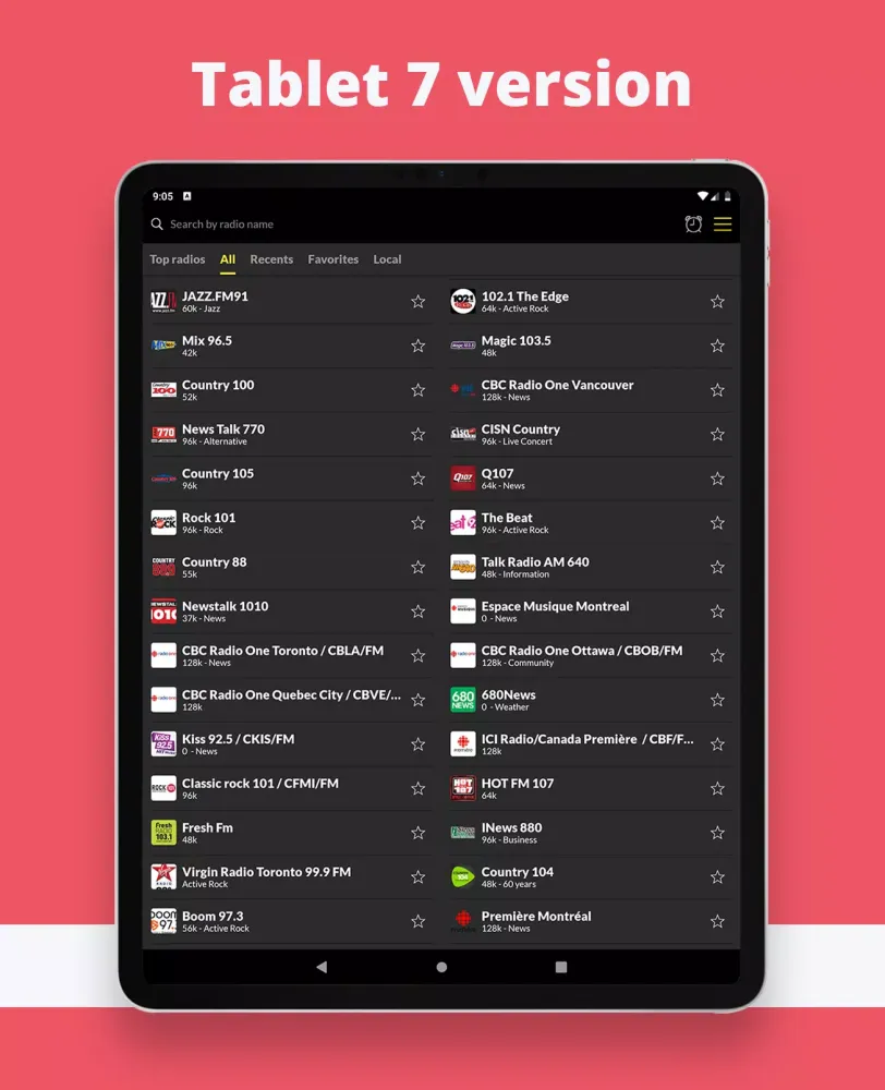 Capturas de pantalla de Radio Canada