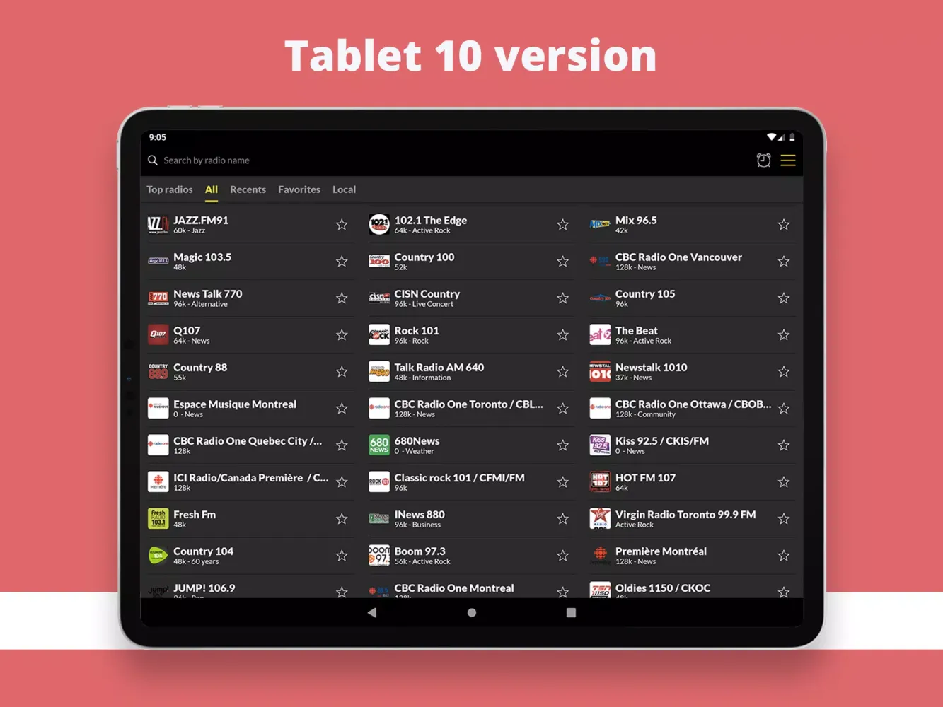 Capturas de pantalla de Radio Canada
