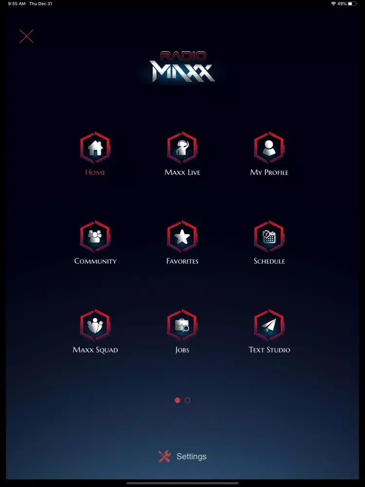 ภาพหน้าจอของ Radio Maxx iPad 