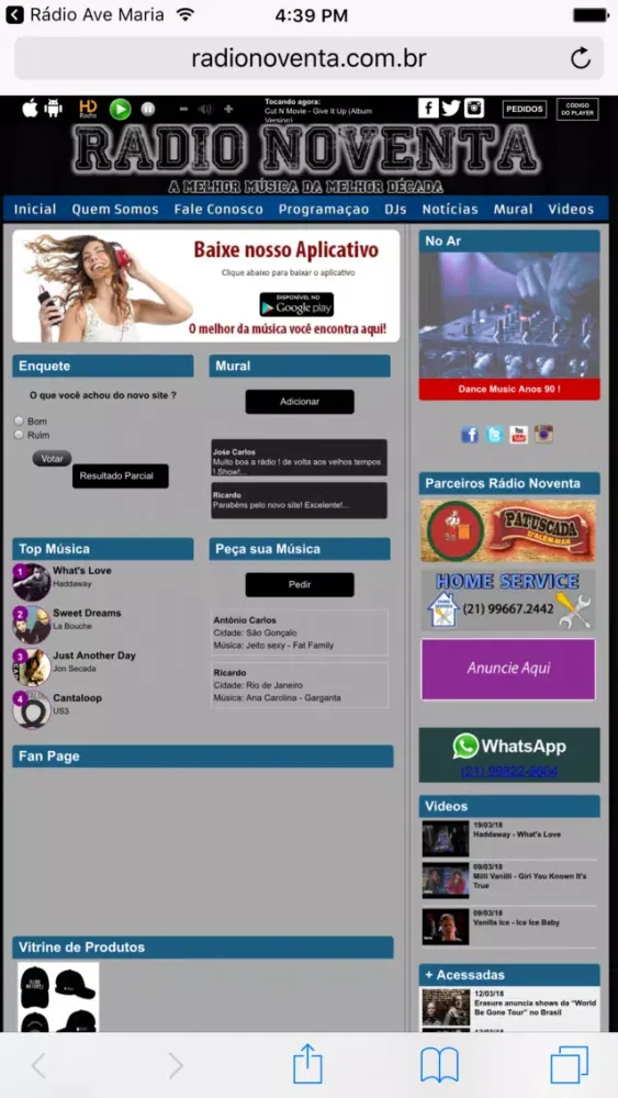 Screenshot di Rádio Noventa