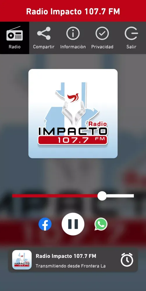 ภาพหน้าจอของ Radio Impacto 107.7 FM