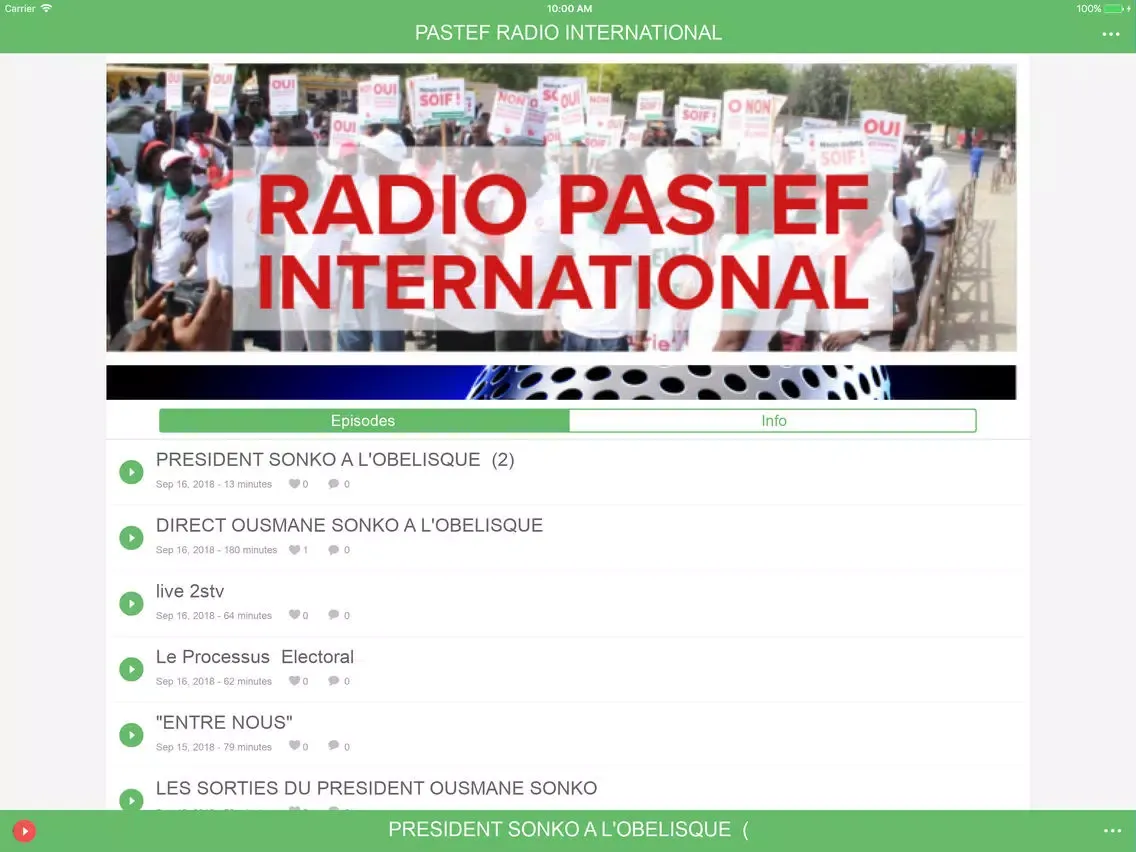 Capturas de tela do Radio Pastef International iPad 
