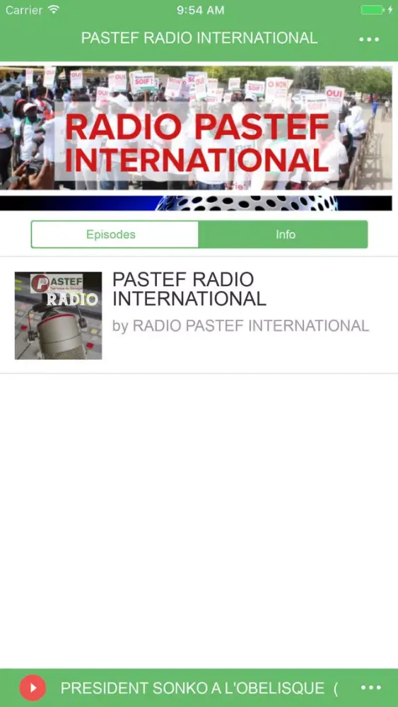 Capturas de tela do Radio Pastef International