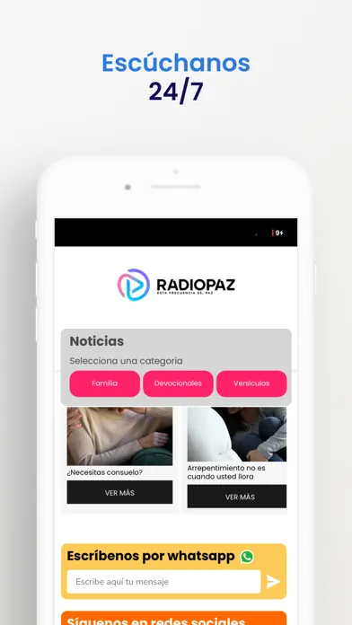 Tangkapan skrin Radio Paz