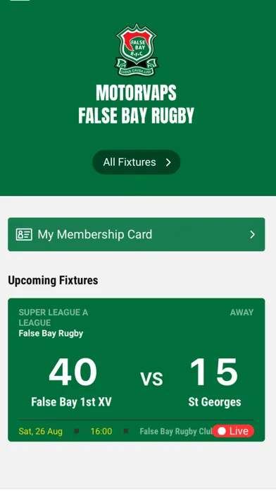 Tangkapan layar False Bay Rugby Club