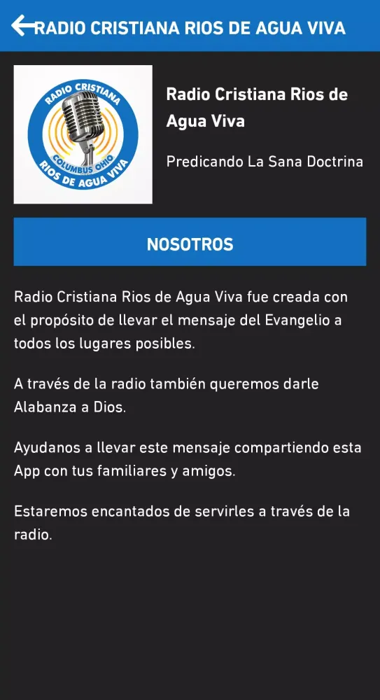 Captures d'écran de Radio Cristiana Rios de Agua V