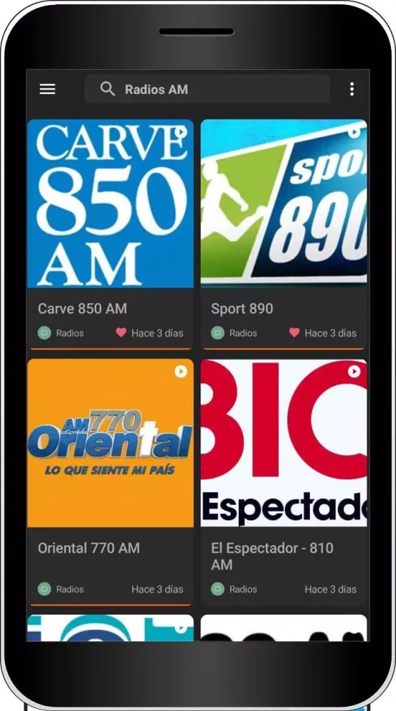 Capturas de pantalla de Radios AM y FM de Uruguay