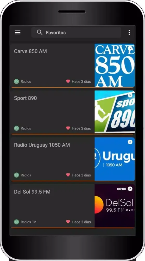 Capturas de pantalla de Radios AM y FM de Uruguay