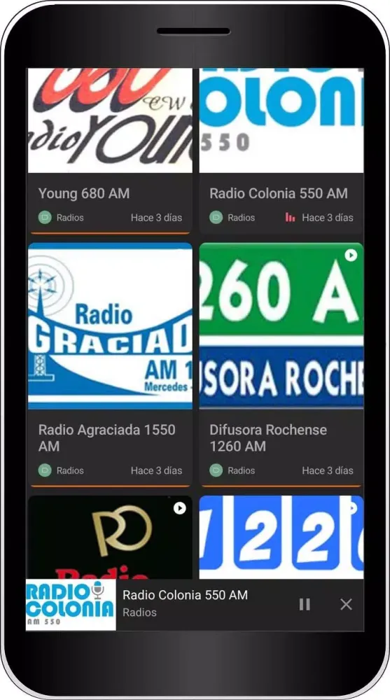 Capturas de pantalla de Radios AM y FM de Uruguay