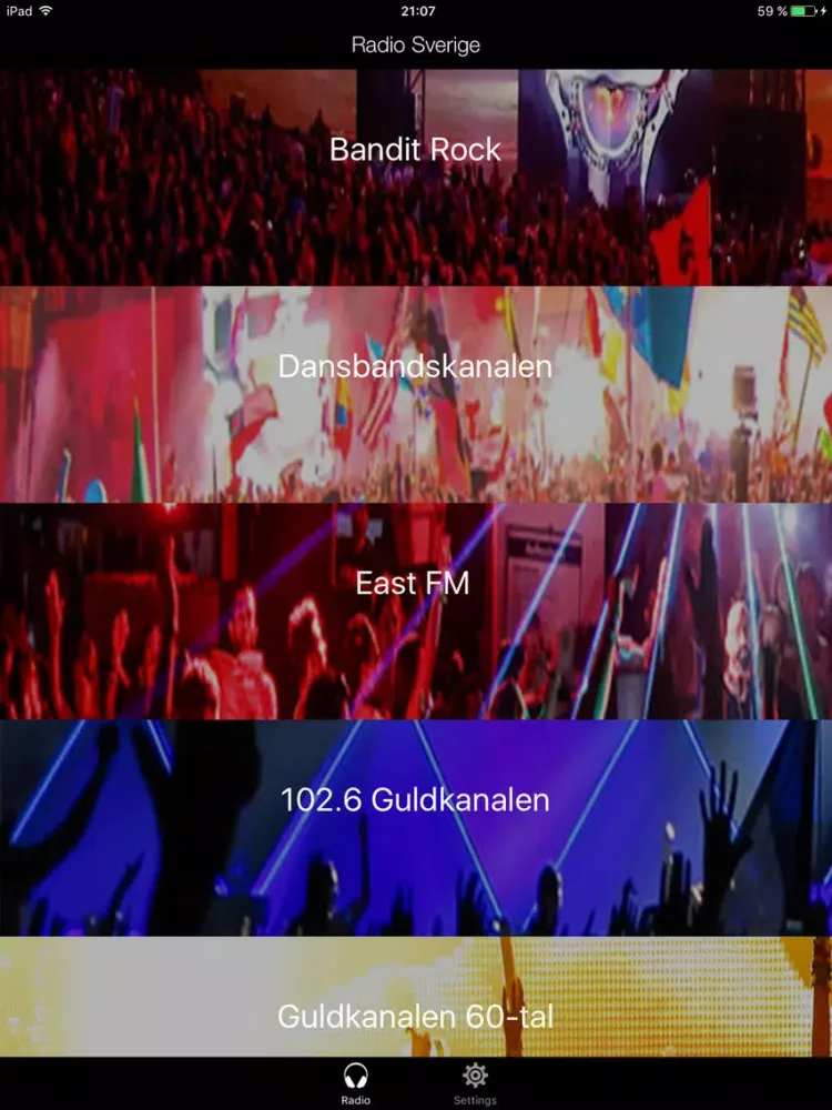 ภาพหน้าจอของ Radio I Sverige iPad 