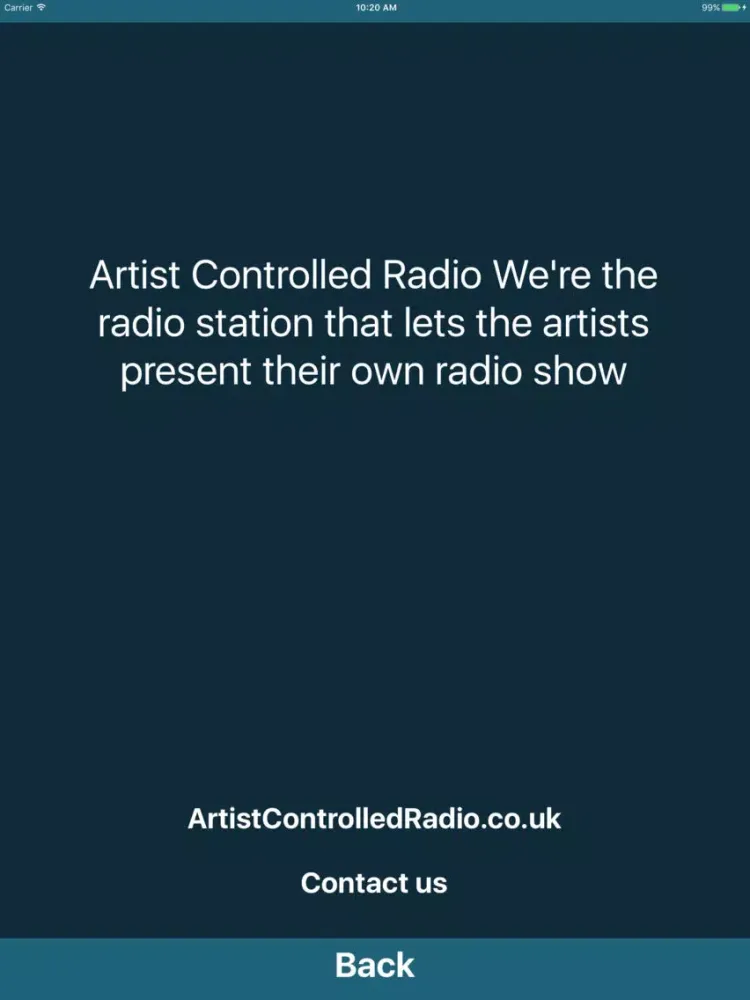 Capturas de pantalla de Artist Controlled Radio iPad 