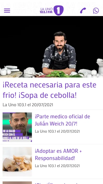 Capturas de pantalla de La Uno 103.1