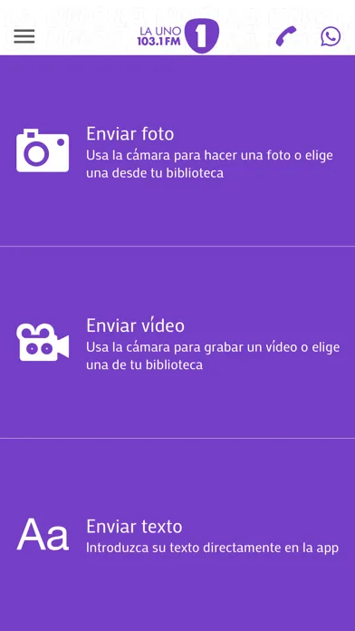 Capturas de pantalla de La Uno 103.1