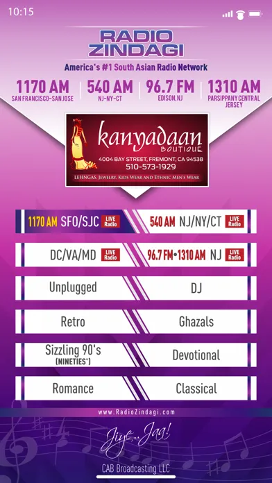 Ảnh chụp màn hình của Radio Zindagi