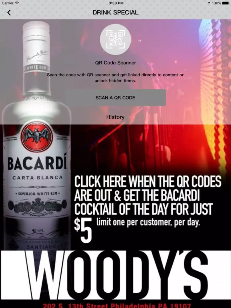 Capturas de tela do Woody's Bar iPad 