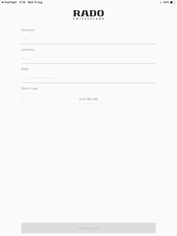 Rado Scanner iPad  Screenshots