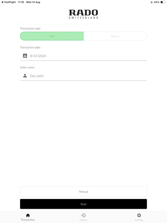 Rado Scanner iPad  Screenshots
