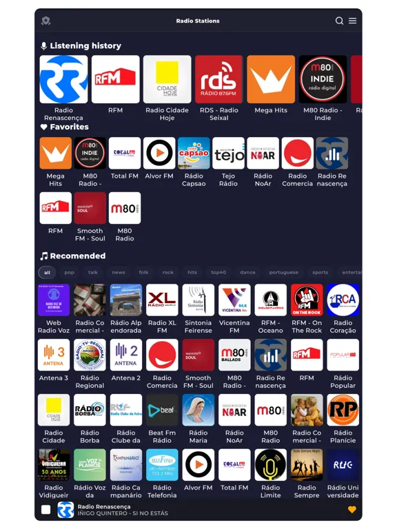 Capturas de pantalla de Radio Portugal - Online Radio iPad 