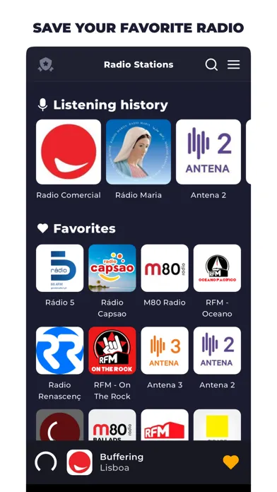 Capturas de pantalla de Radio Portugal - Online Radio
