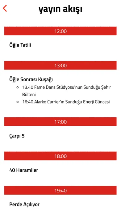 Capturas de tela do Radyo ODTÜ