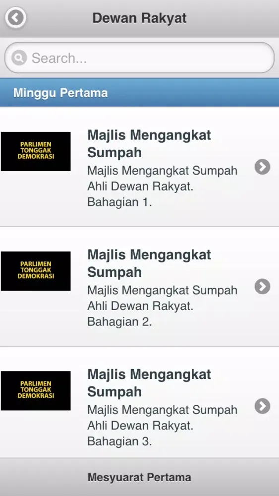 Tangkapan layar MY Parlimen