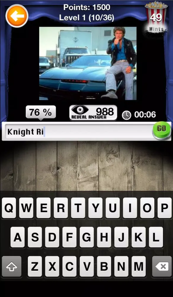 Tangkapan layar TV Quiz ◉