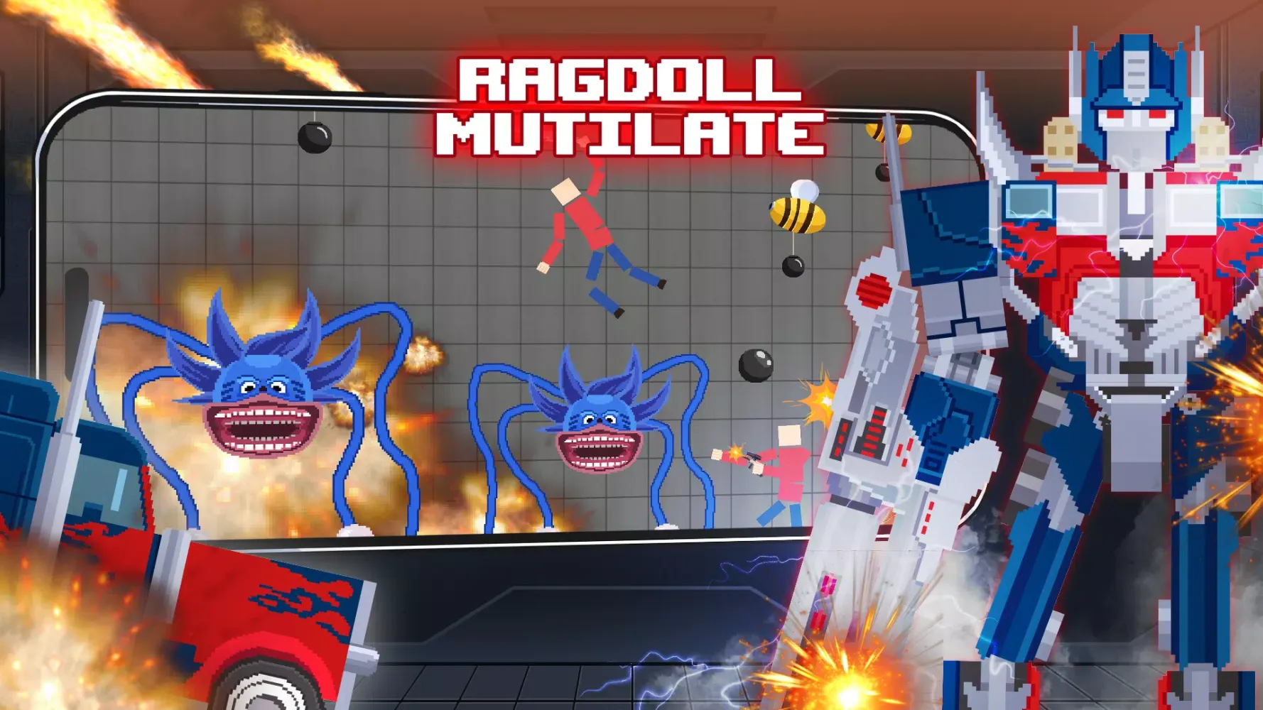 Tangkapan skrin Ragdoll2: Mutilate