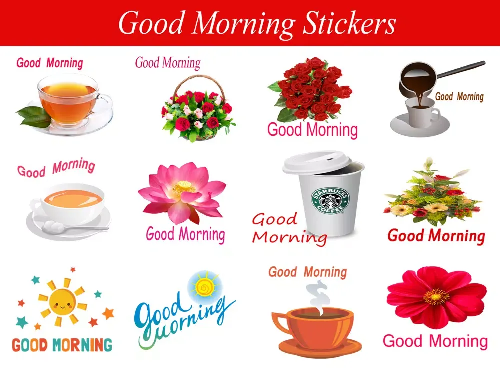 Good Morning Stickers for iMessage iPad  Screenshots