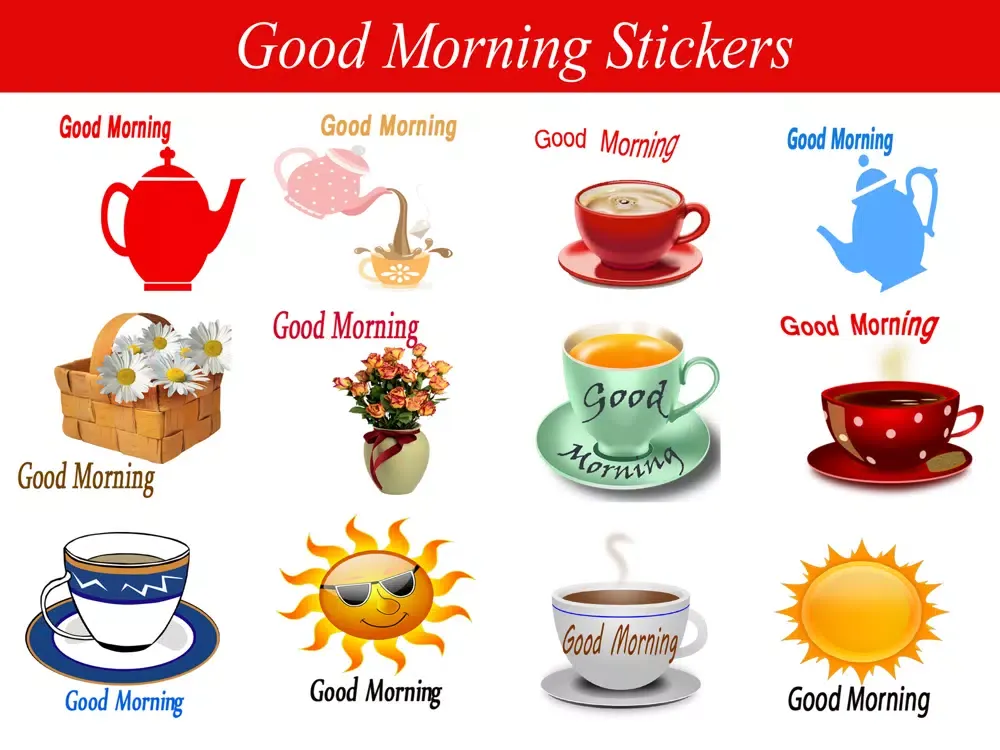 Good Morning Stickers for iMessage iPad  Screenshots