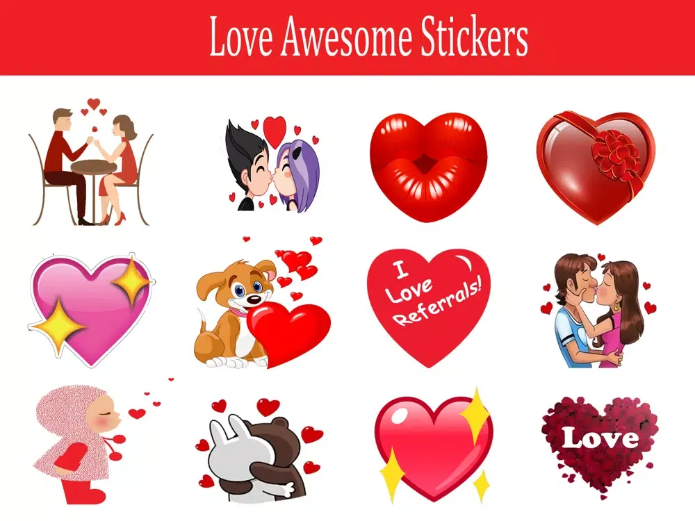 Love Valentine's Stickers Pack iPad 應用截圖