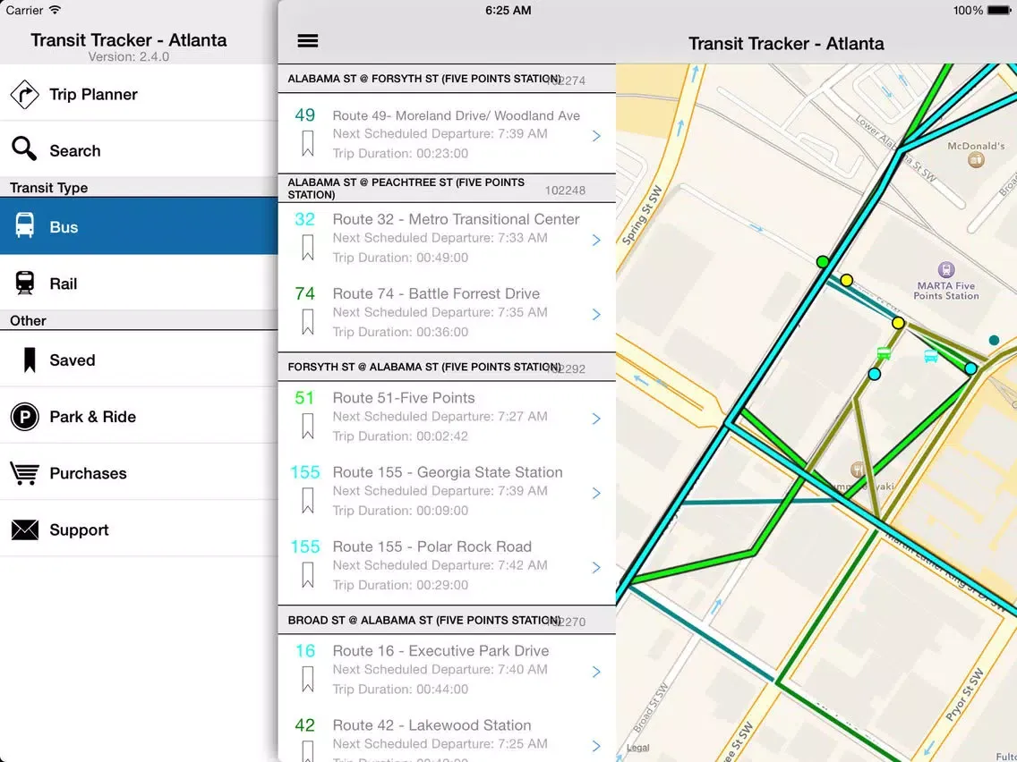 Screenshot di Transit Tracker - Atlanta iPad 