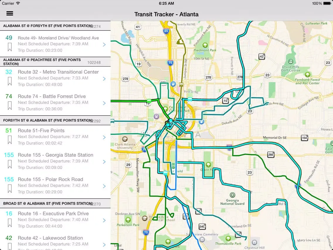 Screenshot di Transit Tracker - Atlanta iPad 