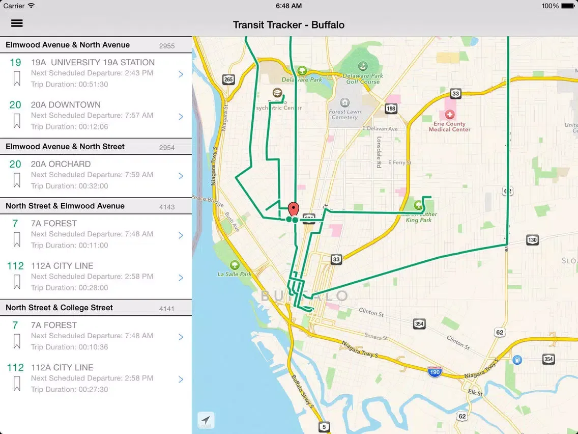 Screenshot di Transit Tracker - Buffalo iPad 