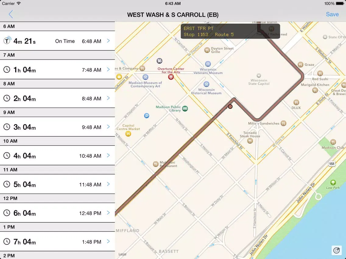 Скриншоты Transit Tracker - Madison iPad 